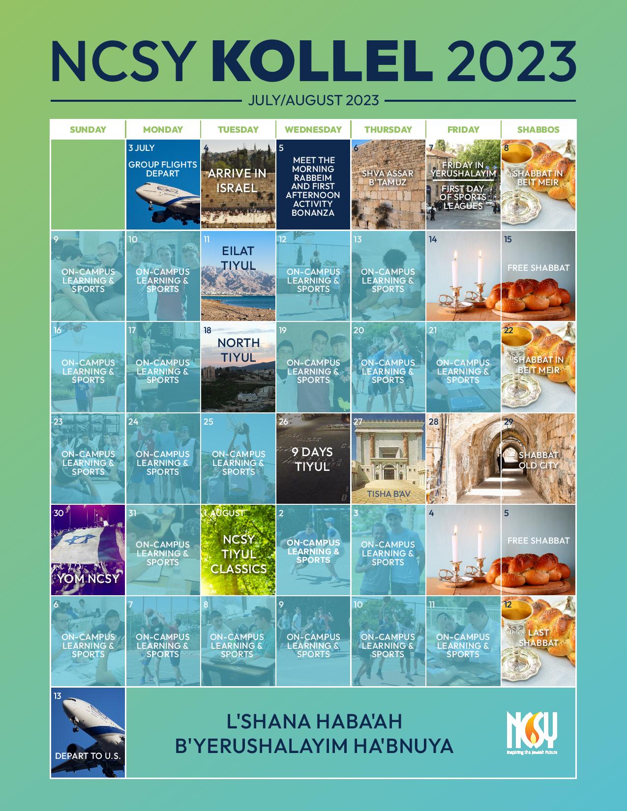 Sample Itinerary Kollel